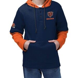 Chicago Bears FOCO Men's Size XL Drop Tail Short Sleeve Button UP Hoodie